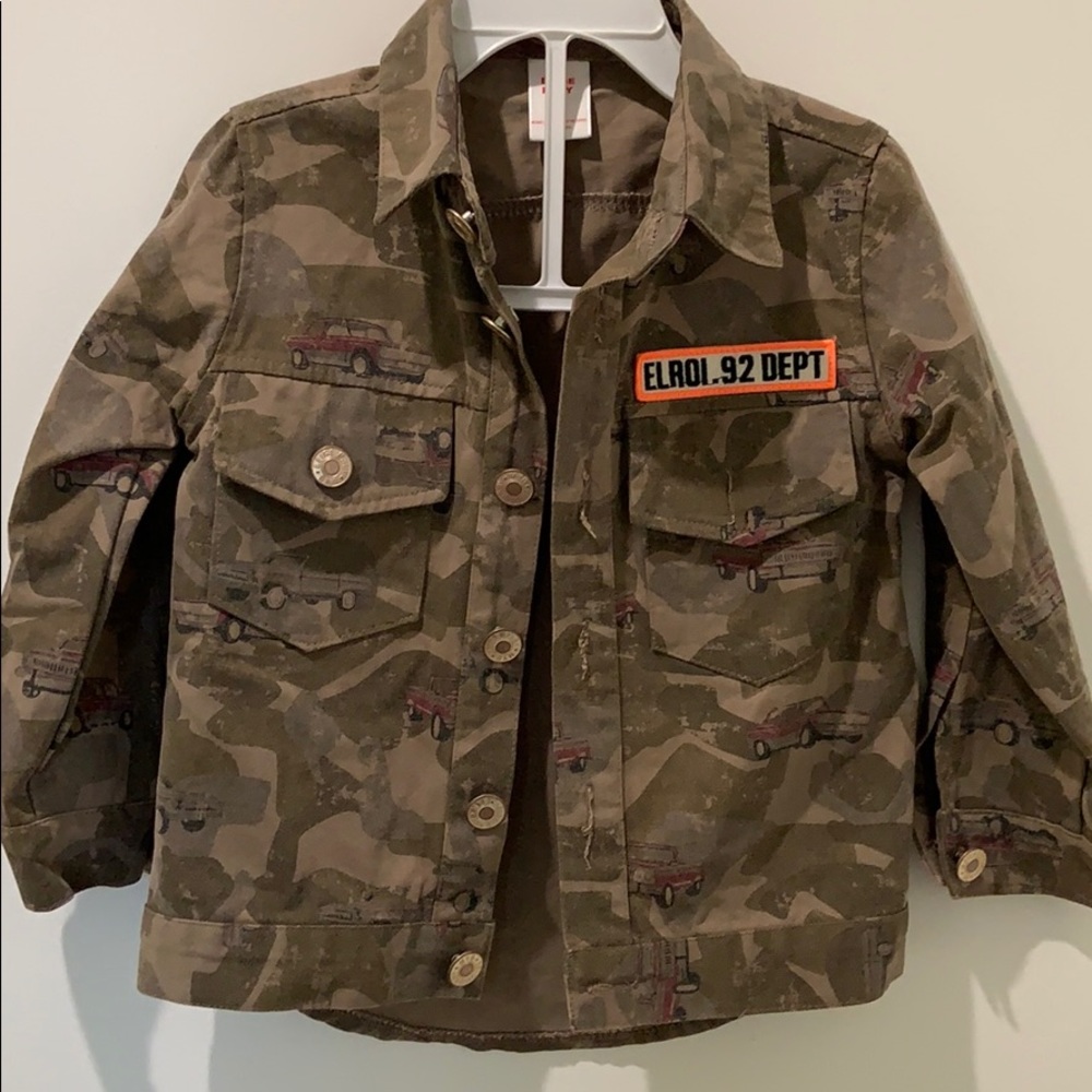 Beige Baby boys camouflage denim jacket